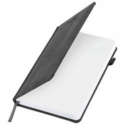 Ежедневник датированный 2026 А5 138x213 мм, BRAUBERG "Wood", под кожу, держатель для ручки, серый, 117108