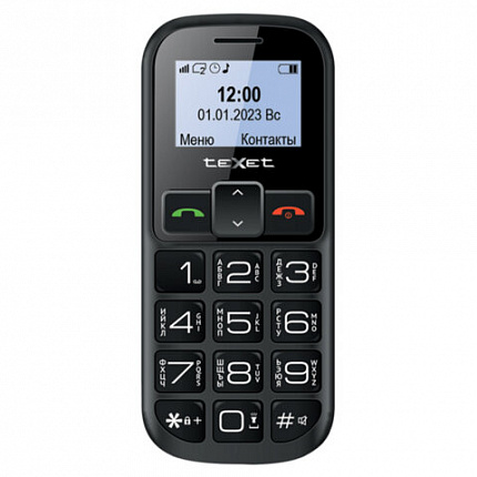 Телефон мобильный TEXET TM-B322, 2 SIM, 1,44", microSD, FM, MP3, фонарик, SOS, черный, 127347