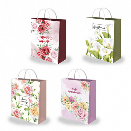 Пакет подарочный (1 штука) 26х13х32см (L) "Woman Collection", ассорти, фольга, ЗОЛОТАЯ СКАЗКА, 700814