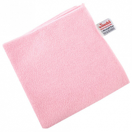 Салфетки VILEDA PROFESSIONAL "МикроТафф Бейс" КОМПЛЕКТ 5 шт., микрофибра, красный, 36х36 см, 174178