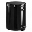 Ведро мусорное с педалью 5 литров "Classic", ЧЕРНОЕ ГЛЯНЦЕВОЕ, металлическое, со съемным внутренним ведром, LAIMA, 604943