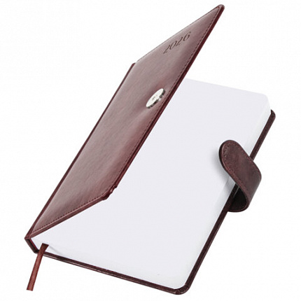 Ежедневник датированный 2026 А5 138x213 мм, BRAUBERG "Legend", под кожу, застежка, коричневый, 117071