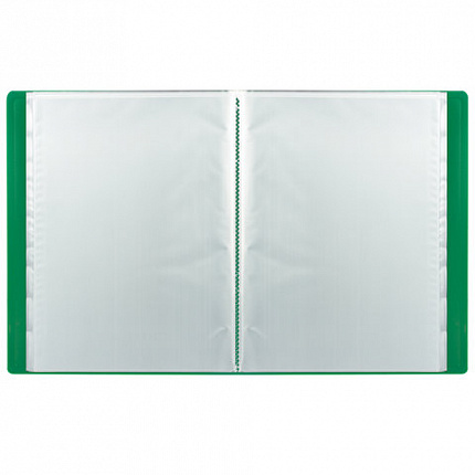 Папка 100 вкладышей STAFF, зеленая, 0,7 мм, 225715