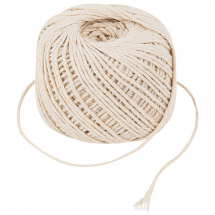 Шпагат хлопковый для прошивки документов, вязания, макраме, длина 100 м, диаметр 1,5 мм, BRAUBERG, 700361