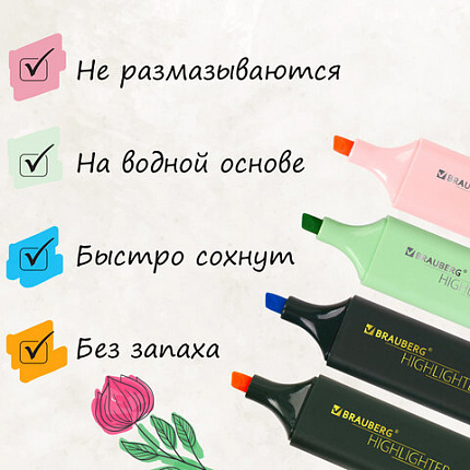 Набор текстовыделителей 12 ЦВЕТОВ на подставке, BRAUBERG "ORIGINAL", линия письма 1-5 мм, 151699