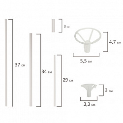 Подставка с LED для 7 воздушных шаров, высота 75 см, пластик, BRAUBERG KIDS, 591908