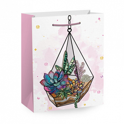 Пакет подарочный (1 штука) 11х6х15см (S) "Collection Small", ассорти, глиттер, фольга, пушистый хвостик, ЗОЛОТАЯ СКАЗКА, 700803