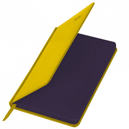 Ежедневник датированный 2026, А5, 138x213 мм, BRAUBERG "Rainbow", под кожу, желтый, 117082