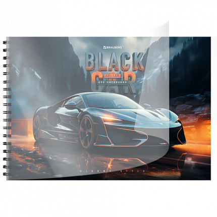 Альбом для рисования, пластиковая обложка, А4 40л., гребень, BRAUBERG, 210х297мм, АССОРТИ-1 (8 видов), 107682