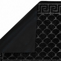 Коврик придверный 60х90 см, ЧЕРНЫЙ, грязезащитный, 430 г/м2, фактурный рисунок ЧЕШУЙКИ, ЛЮБАША, 701060