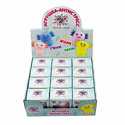 Игрушка-антистресс "АКСОЛОТЛЬ", 8 см, ассорти, 4 цвета, дисплей, JOLLY JOT (ДЖОЛЛИ ДЖОТ), 665806