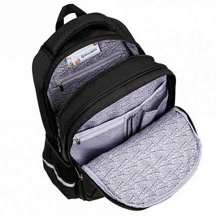 Рюкзак BRAUBERG SOFT, 2 отделения, 3 кармана, "Tough cat", СВЕТЯЩИЙСЯ, 40х31х15 см, 274401