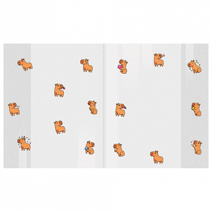 Обложки "CAPYBARAS" для тетрадей и дневников, КОМПЛЕКТ 10 шт., ПЛОТНЫЕ, 210х350 мм, 110 мкм, FUNSTER (ФАНСТЕР), 274087