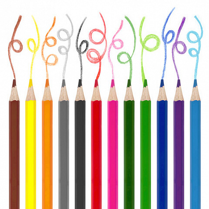 Карандаши цветные ЮНЛАНДИЯ "МИР ЖИВОТНЫХ", 12 цветов, классические заточенные, 181383