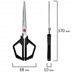 Ножницы BRAUBERG "Super black" 170 мм, черные, 3-сторонняя заточка, ручки из ABS-пластика, 238854