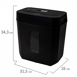 Уничтожитель (шредер) BRAUBERG OF-812X, карты, скобы, 4 уровень секретности, 4х35 мм, 8 листов, 12 литров, 533141