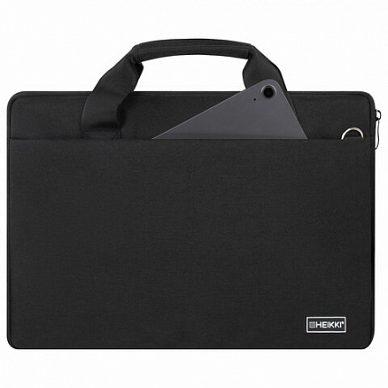 Сумка портфель HEIKKI PROFITABLE (ХЕЙКИ) с отделением для ноутбука 14", 2 кармана, черная, 26х36х3 см, 272598