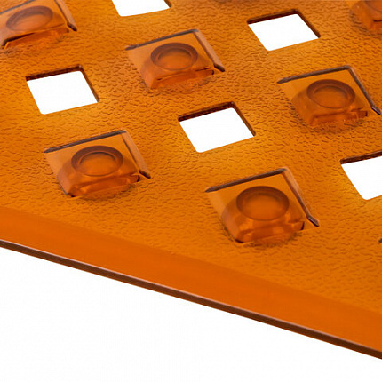 Коврик для ванны противоскользящий 70х40 см, "Квадраты", прозрачно-коричневый, ПВХ, PRIMILA (ПРИМИЛА), 700367