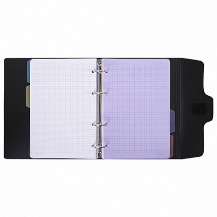 Тетрадь на кольцах А5 175х220мм, 120л, пластик, на липучке, с разделителями, BRAUBERG, Мятный, 404637