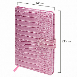 Еженедельник недатированный А5 145х215 мм, BRAUBERG "Party", под кожу, 64 л., розовый, 114471