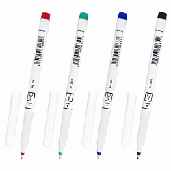 Ручки капиллярные (линеры) 4 ЦВЕТА CENTROPEN "Handwriter", корпус тонкий, линия письма 0,5 мм, 2551/4, 2 2551 0403