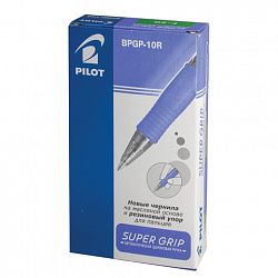 Ручка шариковая масляная автоматическая с грипом PILOT "Super Grip", СИНЯЯ, салатовые детали, узел 0,7 мм, линия письма 0,21 мм, BPGP-10R, BPGP-10R-F SG