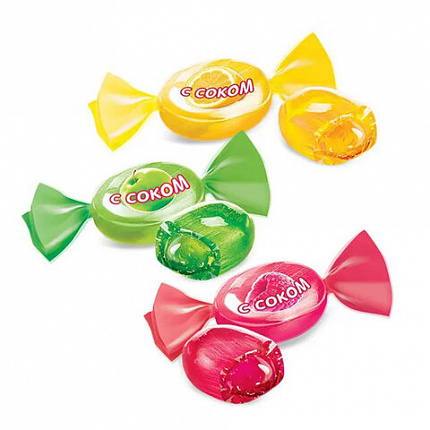 Карамель леденцовая ЯШКИНО, ассорти вкусов с соком малины, яблока, лимона, 1 кг, РВК756