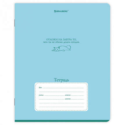 Тетрадь 18л. BRAUBERG клетка, обложка картон, PHRASES, 107784