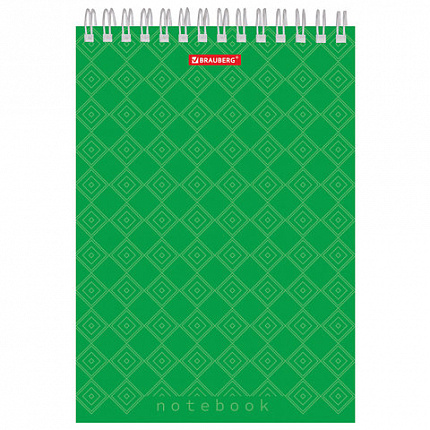Блокнот А5 146х205 мм, 60 л., гребень, картон, жесткая подложка, клетка, BRAUBERG, "Классика", 129812