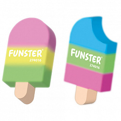 Ластик фигурный FUNSTER (ФАНСТЕР) "АЙСКРИМ", НАБОР 2 ШТУКИ, 55*29*12 мм, цвет ассорти, экологичный ПВХ, блистер, 274016