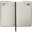 Ежедневник полудатированный А5 (138х213 мм) BRAUBERG "Alligator", под кожу, 192 л., коричневый, 124986
