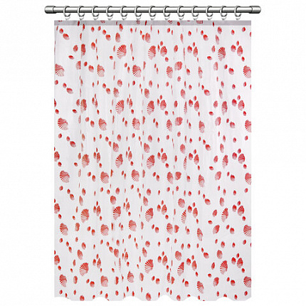 Шторка для ванной PEVA, 180х180 см, кольца в комплекте, дизайн ассорти, МОРЕ, WBZ (ВБЗ), 700069