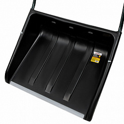 Лопата снеговая СКРЕПЕР 58х45 см пластиковый ЧЕРНЫЙ, алюминиевая планка, рукоятка 100 см, прочный, ГРАНДМАСТЕР, 700343