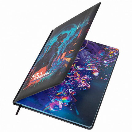 Дневник 1-11 класс 48 л., кожзам (твердая с поролоном), печать, цветной блок, BRAUBERG, "Ниндзя", 106950