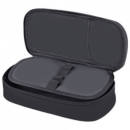 Пенал-органайзер BRAUBERG, 1 отделение, откидная планка, полиэстер, 22х10х6 см, "Total black", 273577