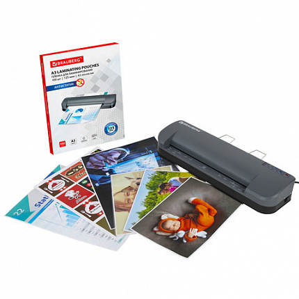 Ламинатор BRAUBERG SUPERJET A3, высокая скорость 100 см/мин., толщина пленки 75-250 мкм, 532270