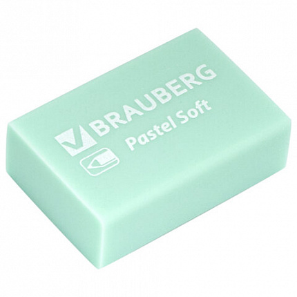 Ластики BRAUBERG "Pastel Soft" НАБОР 12 шт., размер ластика 31х20х10 мм, экологичный ПВХ, 229598