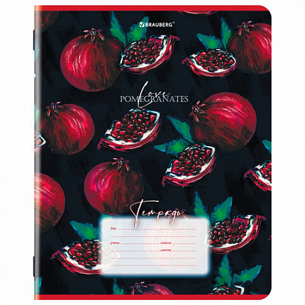 Тетрадь 18 л. BRAUBERG, клетка, обложка картон, ГРАНАТ, 107296