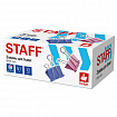 Зажимы для бумаг БОЛЬШИЕ STAFF ECO, КОМПЛЕКТ 12шт, 51мм, на 230 л, цветные, картонная коробка, 274041