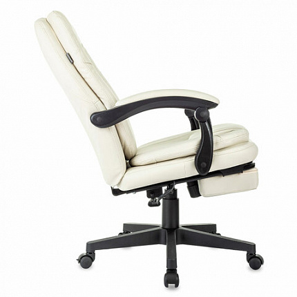 Кресло офисное CH-868N-BF, синхромеханизм, подставка для ног, экокожа, бежевое, 2018357
