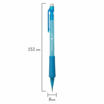 Карандаш механический 0,7 мм, STAFF "College" MP-422, ластик, резиновый грип, корпус тонированный ассорти, 181423