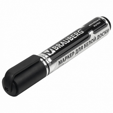 Маркер стираемый для белой доски ЧЕРНЫЙ, BRAUBERG "Neo", ЧЕРНЫЙ, с клипом, 5 мм, 150487