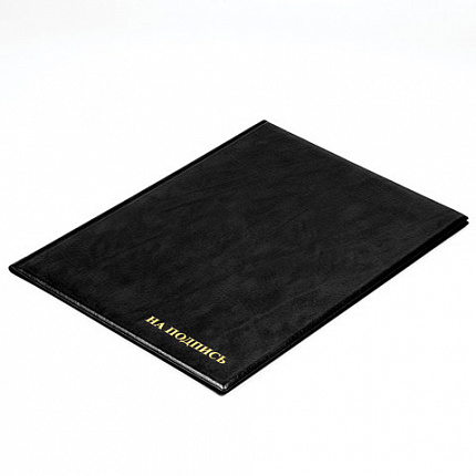 Папка адресная ПВХ "НА ПОДПИСЬ", формат А4, увеличенная вместимость до 100 листов, черная, "ДПС", 2032.Н-107