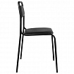 Стул для посетителей СМ 7/7-02, черный каркас, кожзаменитель черный, К-01, СМ 7/7-02 К-01