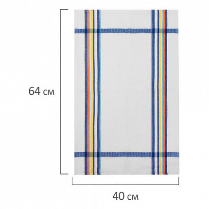 Салфетка вафельная универсальная, ХЛОПОК, 40х64 см, цветная полоска, ассорти, BOOMHOUSE (БУМХАУС), 700884