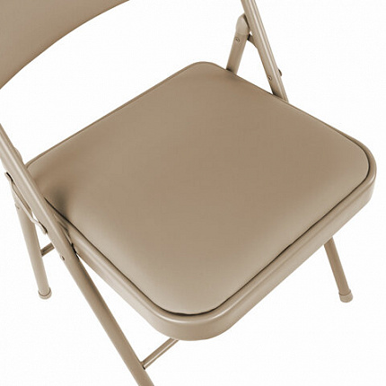 Стул складной BRABIX "Golf Plus CF-003 Комфорт", бежевый каркас, кожзам бежевый, 531567