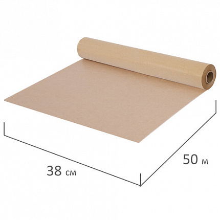 Бумага для выпечки силиконизированная, пергамент 38 см х 50 м, цвет коричневый, LAIMA, CH, 609585