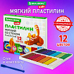 Пластилин мягкий восковой BRAUBERG KIDS, 12 цветов, 180 г, со стеком, 106495