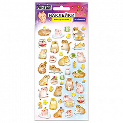 Наклейки объемные зефирные и гелевые 17,5х9,5 см, ассорти 12 видов, FUNSTER (ФАНСТЕР), 666677