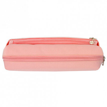 Пенал-косметичка ЮНЛАНДИЯ, 2 отделения, мягкий, "Зайка", розовый, 20х7х9 см, 228988